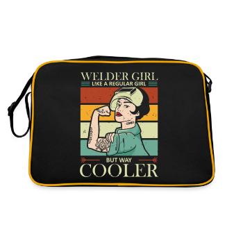Fille soudeuse Cool | Cadeaux de soudage | - Sac Retro - noir/or - Dos