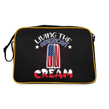 Living The American Cream | July 4 Shirt | Fourth - Retro Bag - black/gold - Back