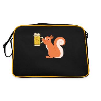 Squirrel, funny squirrel, squirrel - Retro Bag - black/gold - Back