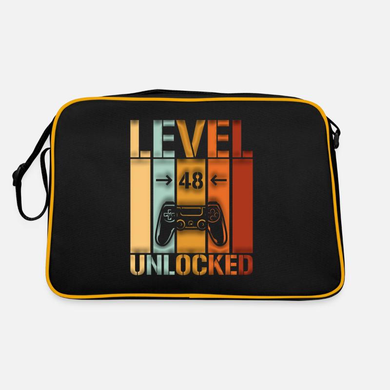 48th Birthday Level 48 unlocked - Retro Bag - black/gold