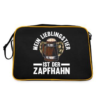 Party Saufspruch Bier - Retro Tasche - Schwarz/Gold - Hinten