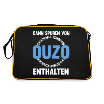 Kann Spuren von Ouzo enthalten - Retro Tasche - Schwarz/Gold - Hinten