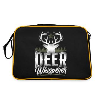 Buck Deer Hunting Hunter Vintage - Retro Tasche - Schwarz/Gold - Hinten