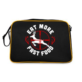 Buck Deer Hunting Hunter Vintage - Retro Tasche - Schwarz/Gold - Hinten