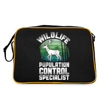 Buck Deer Hunting Hunter Vintage - Retro Tasche - Schwarz/Gold - Hinten