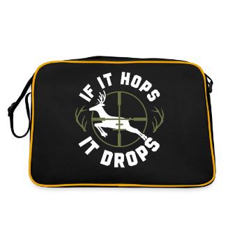 Buck Deer Hunting Hunter Vintage - Retro Bag - black/gold - Back