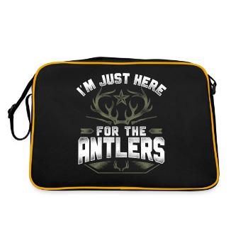 Buck Deer Hunting Hunter Vintage - Retro Tasche - Schwarz/Gold - Hinten