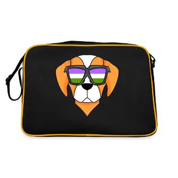 Genderqueer Chien Lgbt Epagneul Breton - Sac Retro - noir/or - Dos