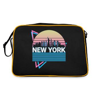 New York City Skyline Cityscape Rétro - Sac Retro - noir/or - Dos