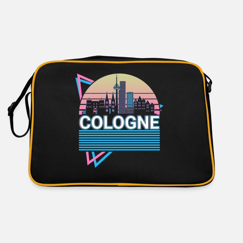 Köln Stadt Skyline Stadtbild Retro - Retro Tasche - Schwarz/Gold