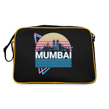 Mumbai City Skyline Cityscape Retro - Retro Bag - black/gold - Back