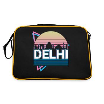 Delhi City Skyline Cityscape Retro - Retro Bag - black/gold - Back