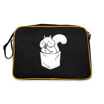 Drôle d’écureuil, écureuil, mignon - Sac Retro - noir/or - Dos