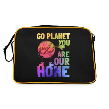 Go Planet Tu es notre maison — Funny Planet - Sac Retro - noir/or - Dos