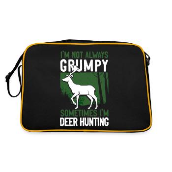 Buck Deer Hunting Hunter Dad - Retro Tasche - Schwarz/Gold - Hinten