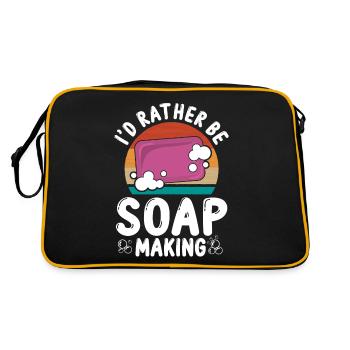 Fabrication de savon Artisanat je préférerais être - Sac Retro - noir/or - Dos