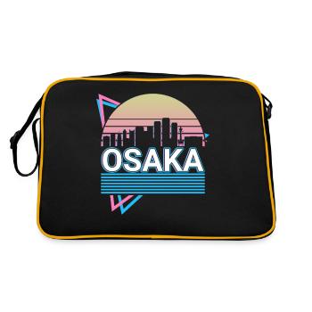 Osaka City Skyline Cityscape Retro - Retro Bag - black/gold - Back