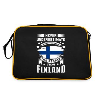 Finlande Cadeau Vacances Laponie Accueil Finlande - Sac Retro - noir/or - Dos
