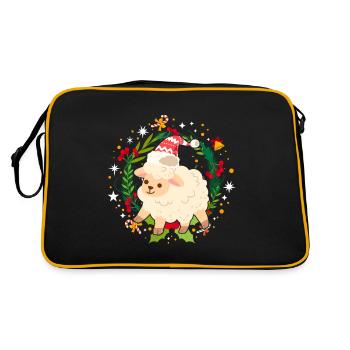 Ugly Christmas Sheep Pattern Tricoté Noël Christ Enfant - Sac Retro - noir/or - Dos