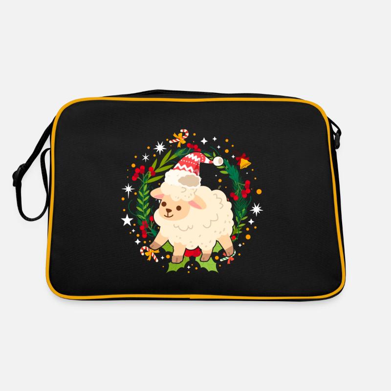 Ugly Christmas Sheep Pattern Knitted Xmas Christ Child Retro Bag