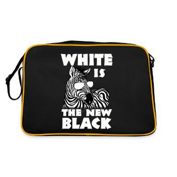Zebra Gift Black and White Safari Savannah Steppe - Retro Bag - black/gold - Back