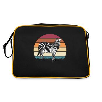 Zebra Africa Horse Hipster Gift Animal Stripe - Retro Bag - black/gold - Back