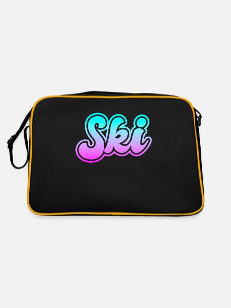 ski - Retro Tasche - Schwarz/Gold