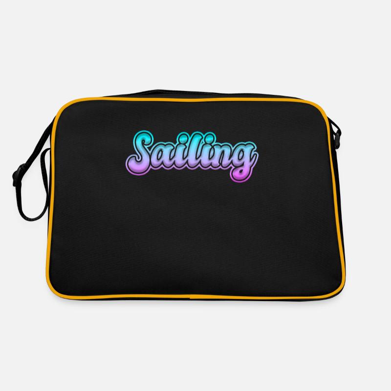 sailing segeln Schriftzug Retro Tasche