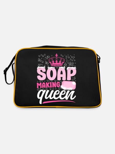 Soap Making Crafting Crown Queen - Retro Tasche - Schwarz/Gold