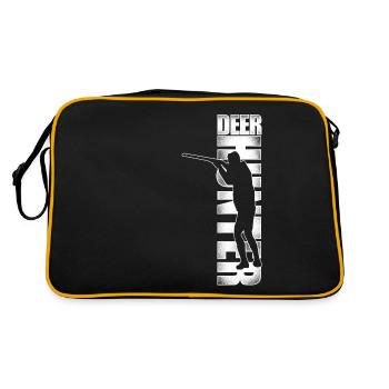 Buck Deer Hunting Hunter Vintage - Retro Tasche - Schwarz/Gold - Hinten