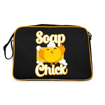 Fabrication de savon Artisanat Savon de poulet - Sac Retro - noir/or - Dos
