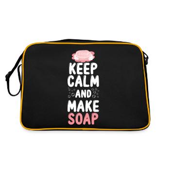 Fabrication de savon Artisanat Restez calme & - Sac Retro - noir/or - Dos