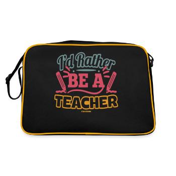 I'd Rather Be A Teacher - Retro Bag - black/gold - Back