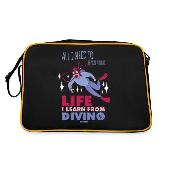 All I Need To Learn About Life Diving - Retro Tasche - Schwarz/Gold - Hinten