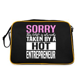 Entrepreneur Chef Ehefrau Partner Startup Stolzer - Retro Tasche - Schwarz/Gold - Hinten