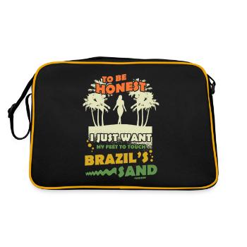 Brasilien Rio de Janeiro Südamerika Geschenk - Retro Tasche - Schwarz/Gold - Hinten