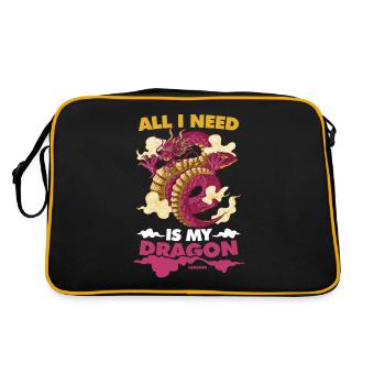 Tout ce dont j’ai besoin, c’est de mon dragon - Sac Retro - noir/or - Dos