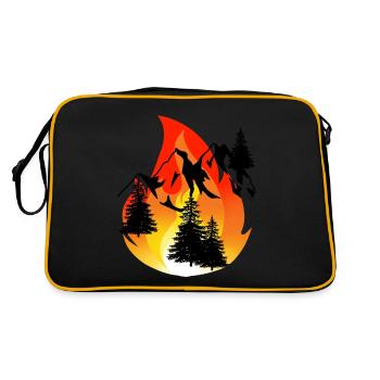 Inferno Fire Nature Fire Nature Conservation Forest Mountains - Retro Bag - black/gold - Back