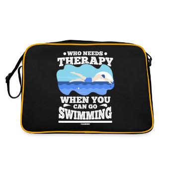 Schwimmen - Retro Tasche - Schwarz/Gold - Hinten