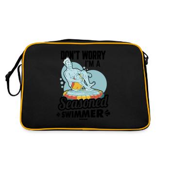 Schwimmen - Retro Tasche - Schwarz/Gold - Hinten