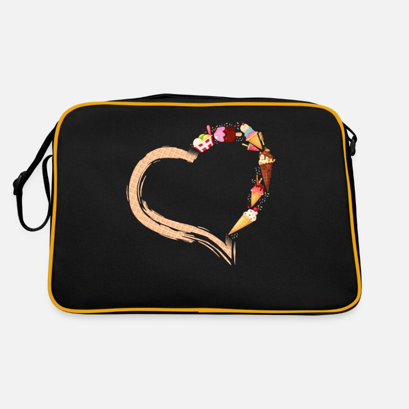 Ice Cream Heart Cone Popsicle Retro Bag