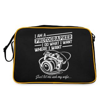 Drôle de photo Photo Photographie Je suis un - Sac Retro - noir/or - Dos