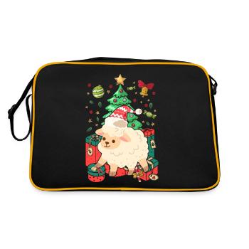 Ugly Christmas Sheep Pattern Tricoté Noël Christ Enfant - Sac Retro - noir/or - Dos