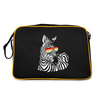 Zebra Gift Black and White Safari Savannah Steppe - Retro Bag - black/gold - Back