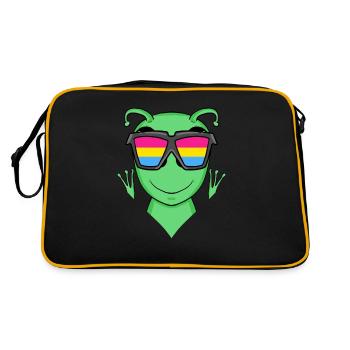 Pansexual Alien - Alien avec des lunettes - Sac Retro - noir/or - Dos