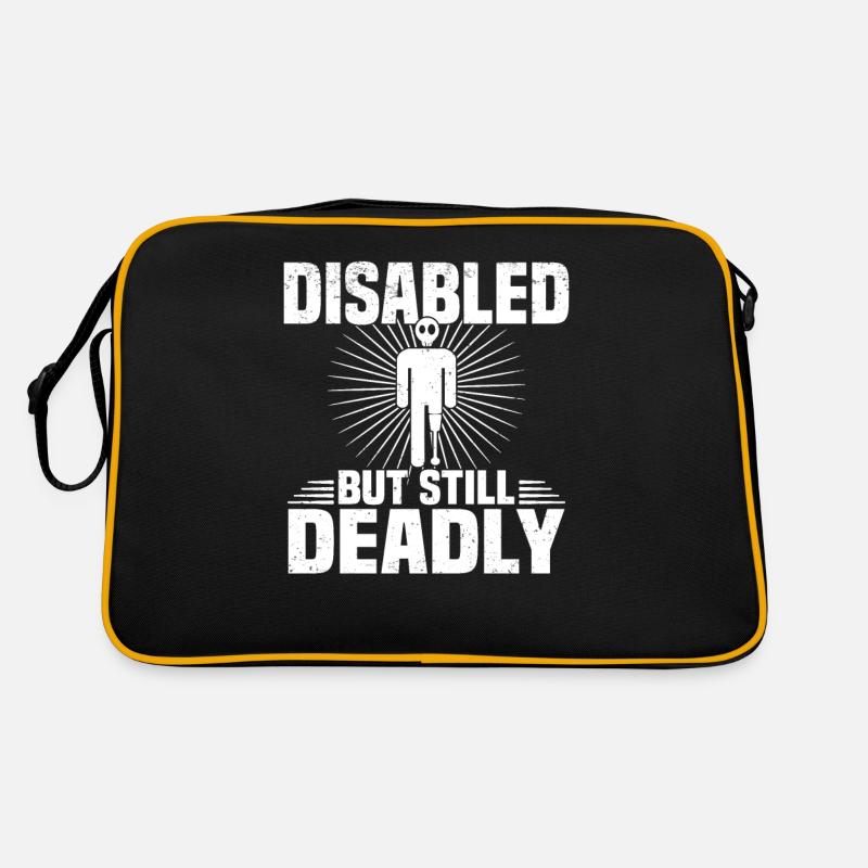 Amputiert Invalide Prothese Handicap Rollstuhl Retro Tasche