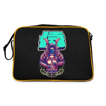 Cyborg Samurai Bushido Warrior Cyber Esthétique - Sac Retro - noir/or - Dos