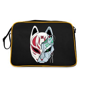 Cyborg Kitsune Mask Fox Mask Cyber Esthétique - Sac Retro - noir/or - Dos