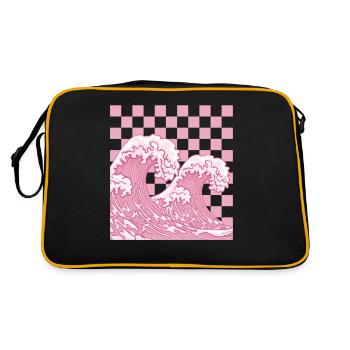 Dänische Pastell-Ästhetik Japanisch - Retro Tasche - Schwarz/Gold - Hinten