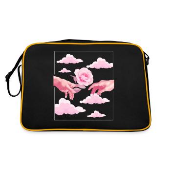Danish Pastel Aesthetic Pink Rose Creation by - Retro Bag - black/gold - Back